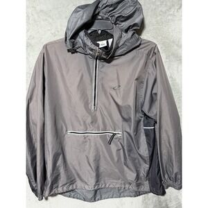 Vintage BIKE Jacket Windbreaker Hoodie Polyester Gray Size L